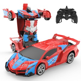 DEERC Transform Remote Control Car,2.4GHz Robot RC Cars,1:18 Scale Spider Car Toy One-Button Deformation & 360° Rotating Drifting for Kids Boys Age 4-7 8-12 Birthday Xmas Gift