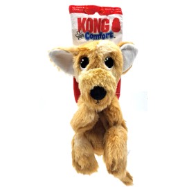 KONG Comfort Pups Peanut Small Plush Squeaky Crinkly Packaging Dog Toy 9x5"