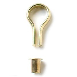 Merriway BH05078 (4 Pcs) Banjo Style Bookcase Kit, Brassed (4 x Sockets and 4 x Studs) - Pack of 4 Pieces