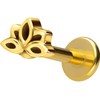 PIERCINGLINE Titanium Labret with Internal Thread Titanium Attachment Lotus Flower