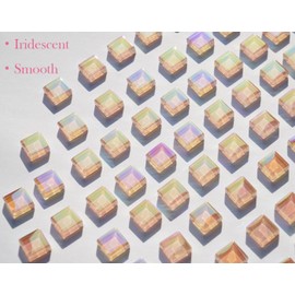 CHICSHIS 10.58oz Iridescent Mosaic Tiles, 3/8" Square Crystal Mosaic Glass Tile for Stained Glass Art Supplies, 330pcs Pink Glass Tiles Pieces for Home Decor, DIY Mosaic Coasters kit, Picture Frames