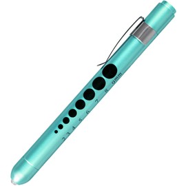 AOICRIE Medical Diagnostic Penlight, Pupil Light, Mini Reusable LED Pen Torch, Torch, Doctor, Nurse, Emergency Pen Light with Engraving Gauge and Linea (Green)