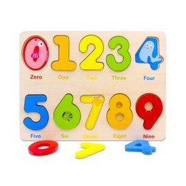 Aile Wooden Preschool Learning Number Puzzles Toys for Kids Age 2-4， Educational Toys