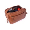 BUCKLESTONE - Leather laundry bag/shaving bag - Durham, light brown,