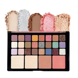 Paleta de Sombras de Ojos Deslumbrantes, Coleccin de 28 Tonos Sombras de Ojos Mates y Brillantes, Paleta de Ssombras de Ojos Vibrantes, Se Difuminan  