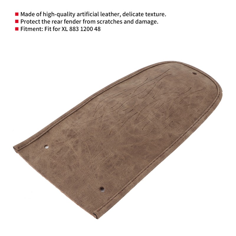 Motorcycle Fender Bib Cover Artificial Leather Decorative Pad Flame Pattern