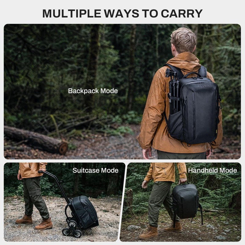 RaLeno Camera Backpack Bag, 22L+5L (Expandable Compartment) Waterproof Camera Case