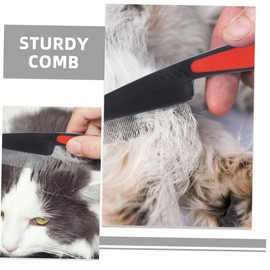 TOVINANNA Stainless Steel Double Sided Fine Tooth Comb Dandruff Brush for Women Men Pets Red Handle