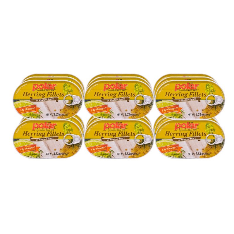 MW Polar Herring, Mustard Sauce, 3.53-Ounce (Pack of 18)