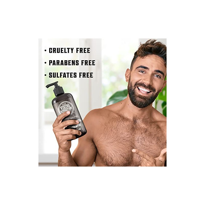 Viking Revolution- Champú Biotin para hombres - Champú de eucalipto