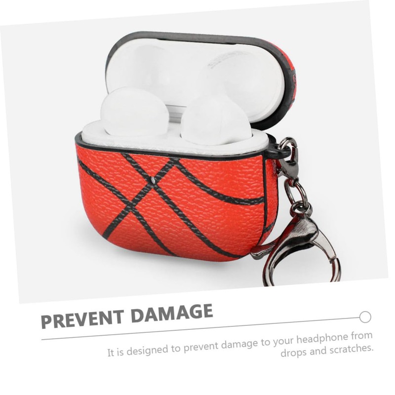 SHINEOFI Shockproof Earphone Protective Case for Wireless Earbuds Lightweight Basketball