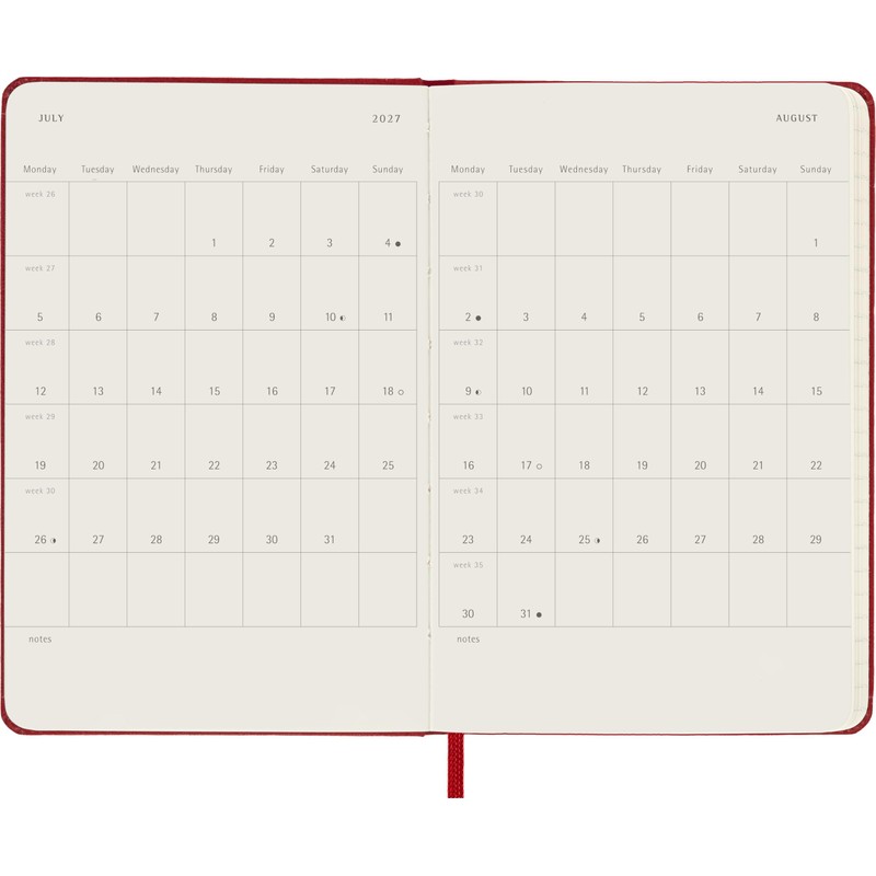 Moleskine Weekly Planner 2026 2027-18-Month Planner with Space for Notes,