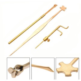 Jiayouy 12 Pieces Violin Repairing Maintenance Tool Kit with Maple Bridge, Template Gauge, String Lifter, Sound Post Gauge, Retriever Clip, Setter Violin Luthier Tools