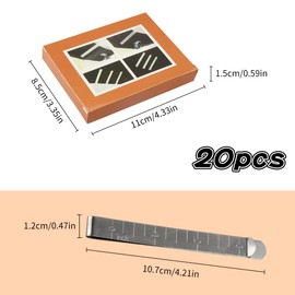 Tabanzhe Sewing Clips Set of 20 - Stainless Steel Hemming Clips with 3 Inches Measurement Ruler - Essential Sewing and Crafting Tools for Precision and Convenience