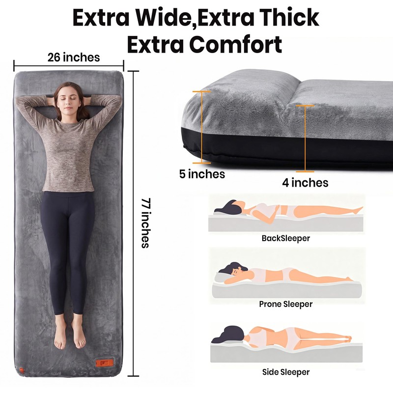 LLUAII Self Inflating Sleeping Pad with Electric Pump, 4" Ultra-Thick