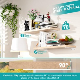 Yeabett Yeabett 2 stck Regalhalter 25cm, Regaltr?ger Metall mit Schrauben, 70 Kg Tragkraft, Wei?