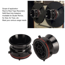 Nab Reel Hub Adaptors for 10in Reel to Reel Tape Recorders, 1 Pair Aluminium Nab Hub Device for ReVox for Akai for Teac, Universal Loading Device (Black)