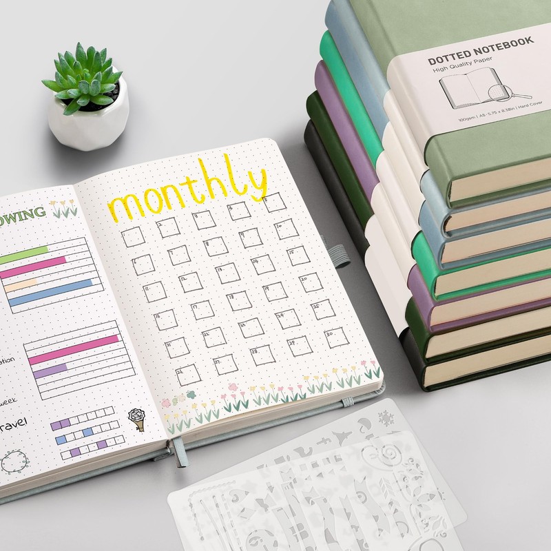 RETTACY A5 Bullet Dot Grid - Dotted Notebook With 320
