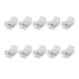 Biantie La 4-Pin LED Strip Connector for 8mm SMD RGB Tape Lights, Solderless Quick Connect Clips, Wire to Strip Light Adapter, No Solder LED Joiner (10 Pack)