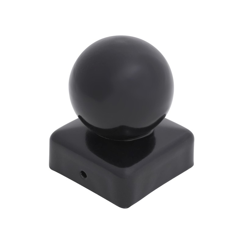 Black Metal Fence Gate Post Cap With Ball Flange 50mm