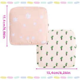 Sanitary Towel Holder，Period Bag Sanitary Napkin Storage Bag Sanitary Pouch with Zipper Portable Pantyliners Bag for Women Teen Girls Ladies(2Pcs)