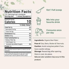 Micro Ingredients Premium Organic Bee Pollen Granules