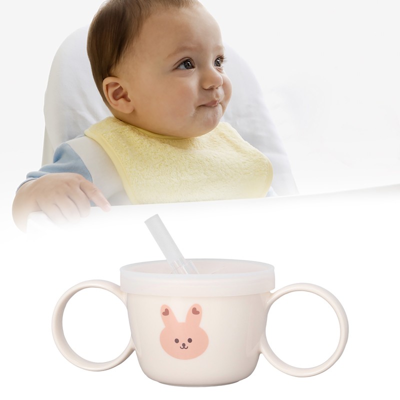 Baby Learning Drinking Cup 200mL Cartoon Animal Print Silicone Training