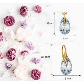 MŚ 1997 MENNICA ŚWIDNICKA Earrings 925 Silver with Necklace Women's Set – Gold-Plated 24 K – High-Quality Zircons – Jewellery Chain Women's Earrings Set with Necklace Ideal Gift Idea, Sterling Silver,