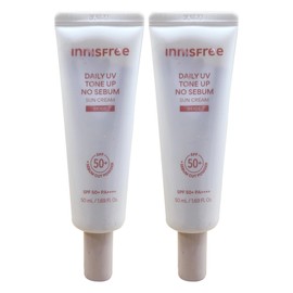 Innisfree Daily UV Tone-Up No-Sebum Sun Cream 50ml (Beige) 2pcs / 이니스프리 데일리 유브이 톤업 노세범 선크림 50ml (베이지) 2개