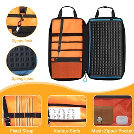 Yueidung Drumstick Bag, Drumstick Bag Holder with Handles and Detachable Shoulder Strap, Hanging Drum Sticks Bag for Drumsticks and Mallets for Drummers, Beginners in Band, Gig