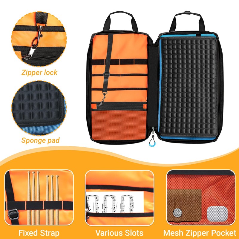 Yueidung Drumstick Bag, Drumstick Bag Holder with Handles and Detachable
