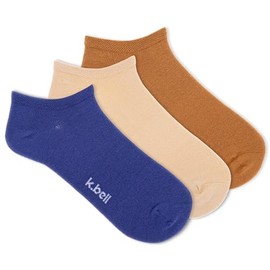 K. Bell Women's Flex Fit No Show 3 Pair Pack, Assorted, Women's Shoe Size: 4-10