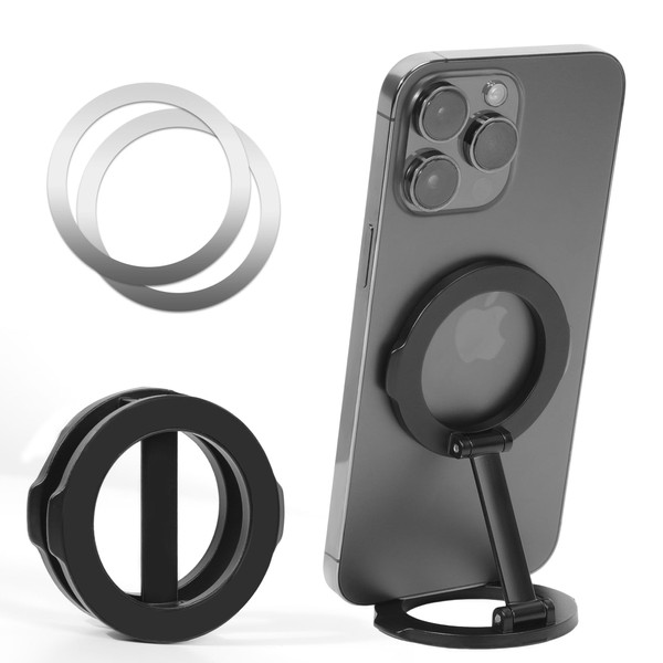 TUYOBG Double-Sided Magnetic Phone Holder, 180°Rotating Adjustable Adsorption Car Phone