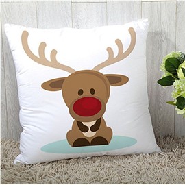 the purple tree Polyester Blend Merry Christmas Cushion Cover (16x16 inches, Multicolour)