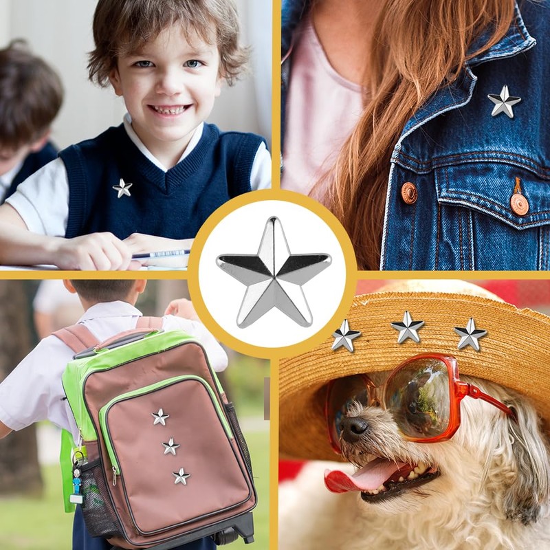 3D Star Badge Lapel Pin - Single (SILVER)