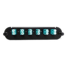 RiteAV - CCH LC/LC (6 Port Duplex w/12 Fiber Connectors) Adapter Panel (Non-LGX) Aqua/Black (50/125) for Aqua OM3 Multimode 10Gb