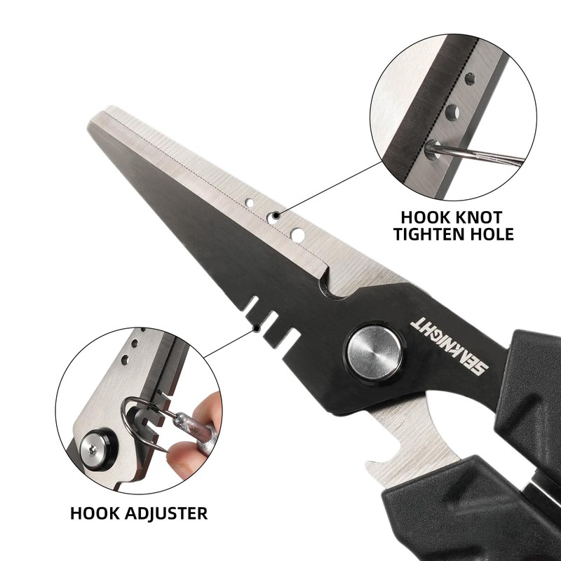 SeaKnight 6.4" Fishing Shears Dual Serrated Blades, Fishing Braided Line