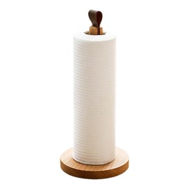 GmeDhc Wooden Kitchen Roll Holder, Standing Kitchen Roll Holder with Round Non-Slip Wooden Base, Kitchen Roll Holder, Kitchen Roll Holder for Kitchen, Dining Table, Home Decoration