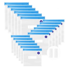 Sous Vide Bags - 20pack Reusable Vacuum Zipper Bags for Sous Vide Cooking, 3 Sizes food Storage Bags with 2 Sealing Clipsfor Anova and joule Cookers