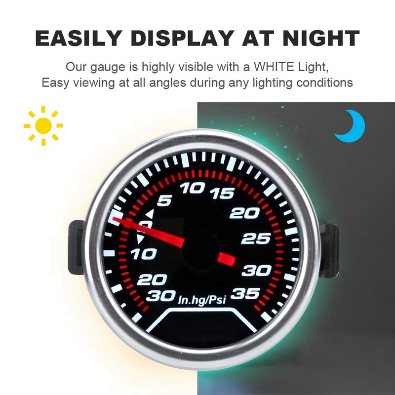 2in Turbo Boost Gauge -30-35PSI Red Pointer High Accuracy Meter