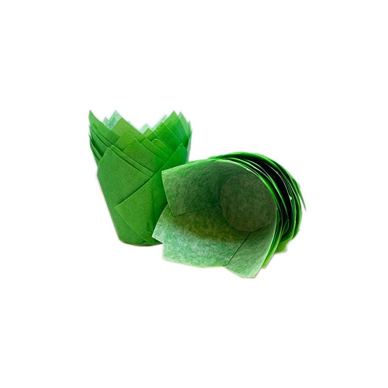Scrumptious Sprinkles Tulip Muffin Cases, Green x 50