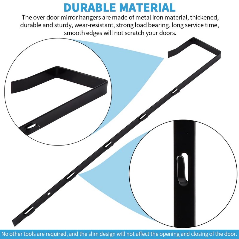 Kazheon 2 Pcs Over The Door Mirror Hanger, Adjustable Door