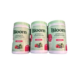 Bloom 3X-Bloom Nutrition Greens & Superfoods Powder Berry New Sealed 25 Servings 05/26