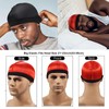 2PCS Silky Durag with Elastic Wave Cap,Wave Brush for Men