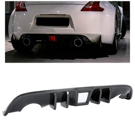 HECASA Rear Diffuser Bumper Lip Compatible with 2009-2020 Nissan 370Z Z34 Coupe 2Door Model Shark Fin Style Rear Bumper Spoiler Valance Chin ABS Plastic Carbon Fiber Color