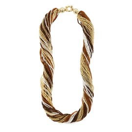 Venetiaurum - Murano glass and 925 silver woman multi-strand torsade necklace - certified Made in Italy jewel
