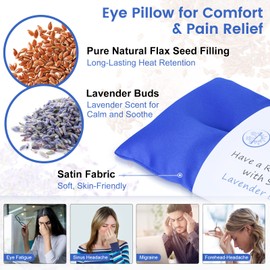SuzziPad Lavender Eye Pillows for Relaxation with Aromatherapy, Weighted Eye Mask for Sleeping, Meditation, Hot & Cold Eye Compress for Dry Eyes, Relaxation Gifts for Women, Yoga Eye Pillow, 4 Pack