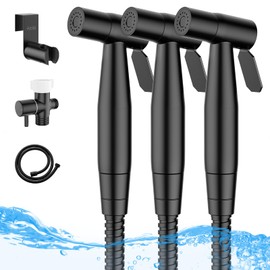 Arofa Black Bidet Sprayer for Toilet, 3 Pack Handheld Jet Sprayer Adjustable Water Pressure Muslim Shower with Bidet Hose, Bidets for Existing Toilets Cloth Diaper Spray for Baby/Feminine Wash