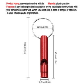 WeddHuis Pack of 7 Rescue Whistle, Aluminium Emergency Whistle, Outdoor Survival Signal Whistle with Keyring for Wild Hiking Camping Training, multicoloured