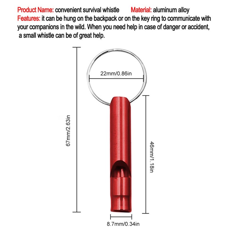 WeddHuis Pack of 7 Rescue Whistle, Aluminium Emergency Whistle, Outdoor
